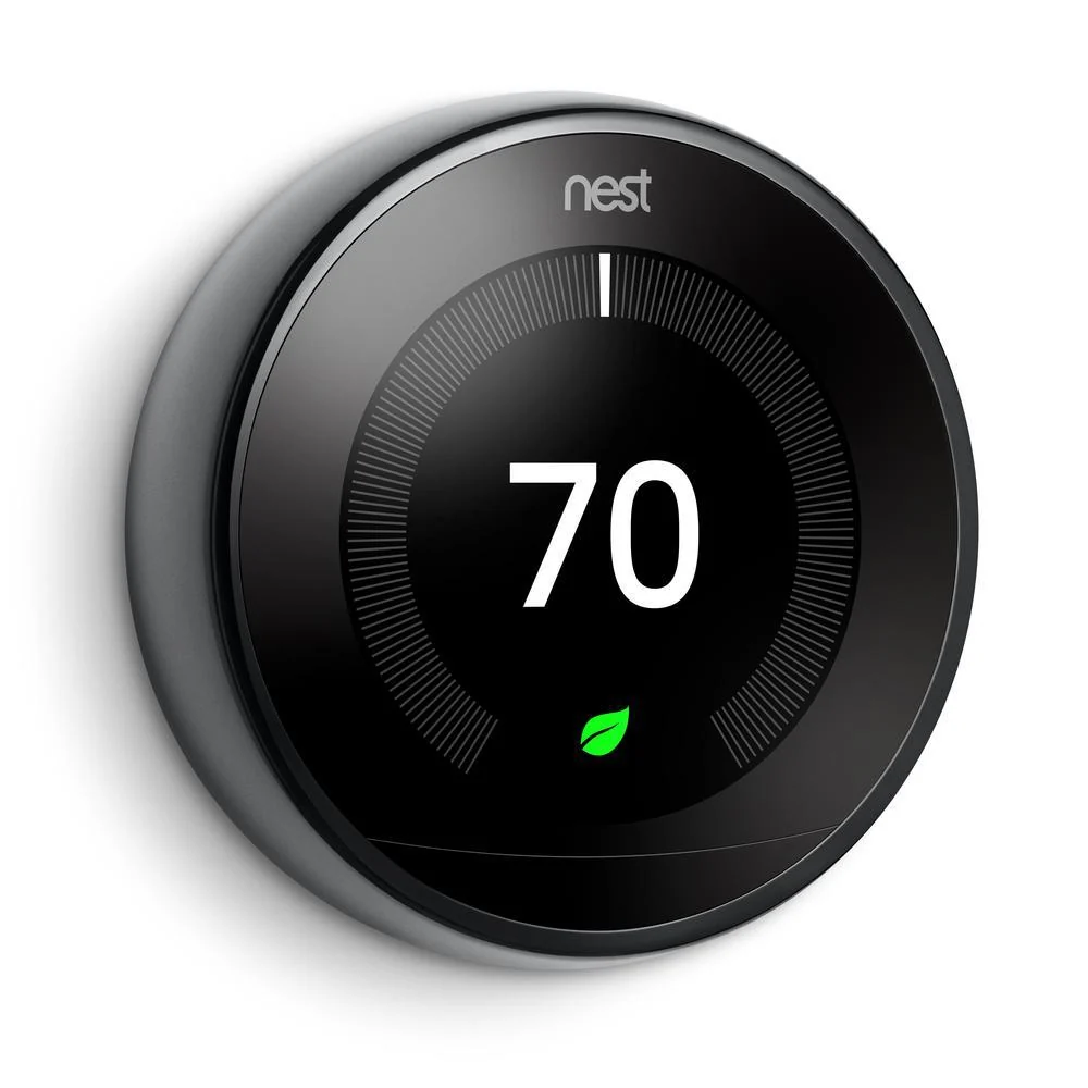 Google Nest Hub Display w/ Google Assistant, Mist (2nd Gen) + Learning Thermostat Black - Image 8