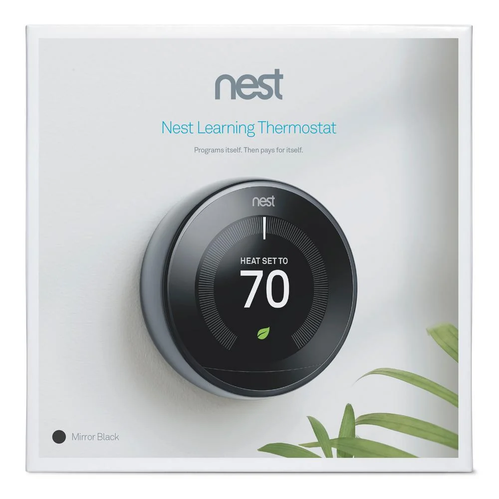 Google Nest Learning Thermostat 3rd Gen, Mirror Black Bundle with Mini Speaker (Charcoal) - Image 5