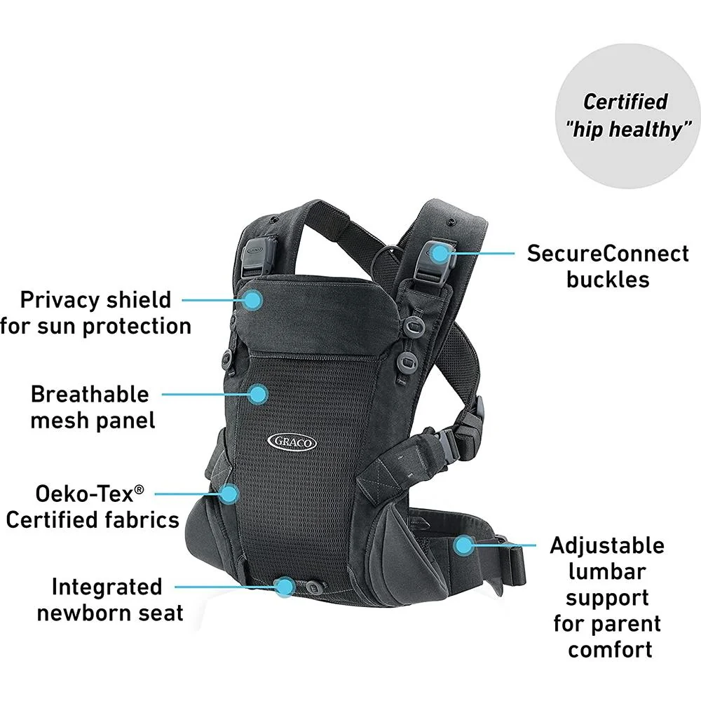 Graco Cradle Me Lite 3-in-1 Baby Carrier, Charcoal Gray - Open Box - Image 6