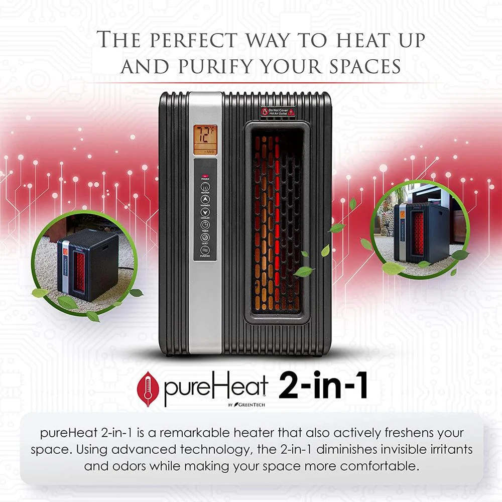 Greentech pureHeat 2-in-1 Indoor Heater/Air Purifier Black with 1 Year Warranty - Image 4