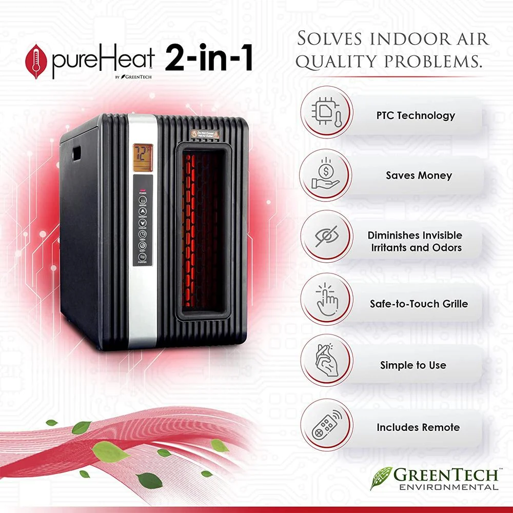 Greentech pureHeat 2-in-1 Indoor Heater/Air Purifier Black with 1 Year Warranty - Image 5
