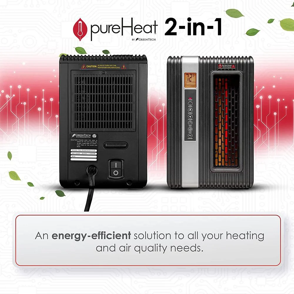 Greentech pureHeat 2-in-1 Indoor Heater/Air Purifier Black with 1 Year Warranty - Image 6
