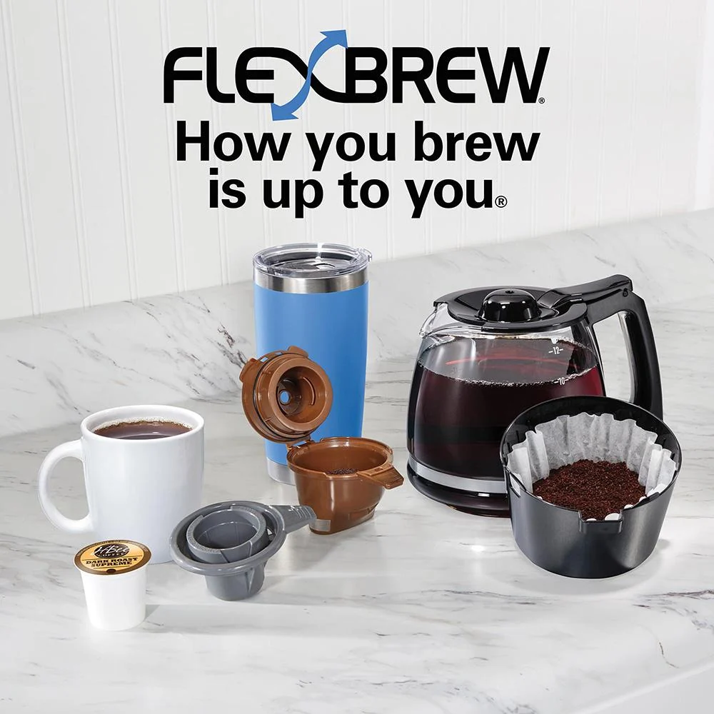 Hamilton Beach FlexBrew Trio 3-way Coffee Maker, K-Cup/Ground Compatible (Black) Refurbished - Image 10