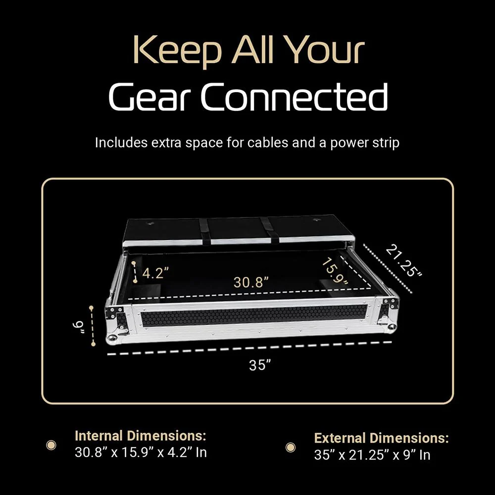Headliner Flight Case for Rane Four and Performer with Laptop Platform and Wheels - Image 9