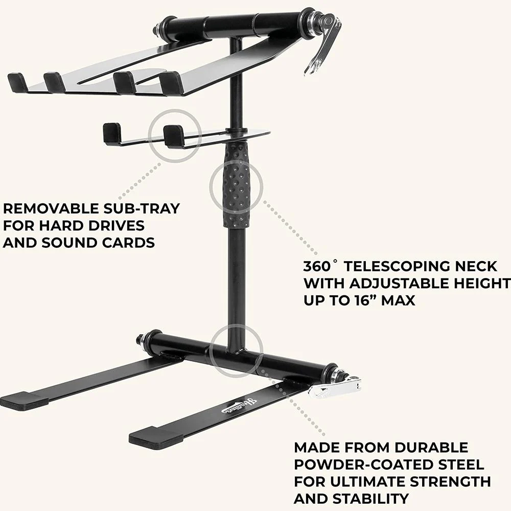 Headliner HL20005 Digistand Pro Laptop Stand for DJs and Musicians, Black - Image 11