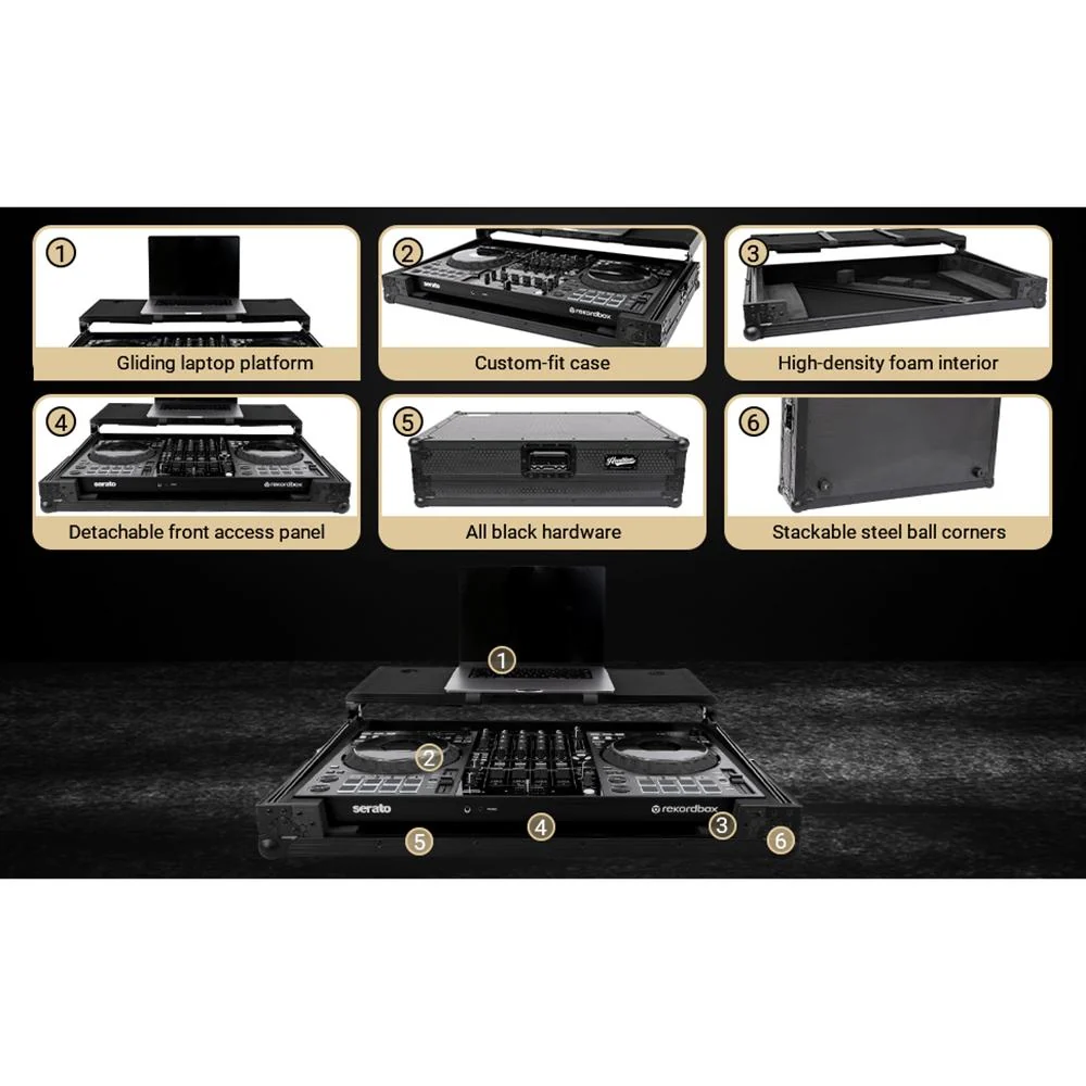 Headliner Pitch Black Flight Case for Pioneer DDJ-FLX10 with Laptop Platform - Image 11