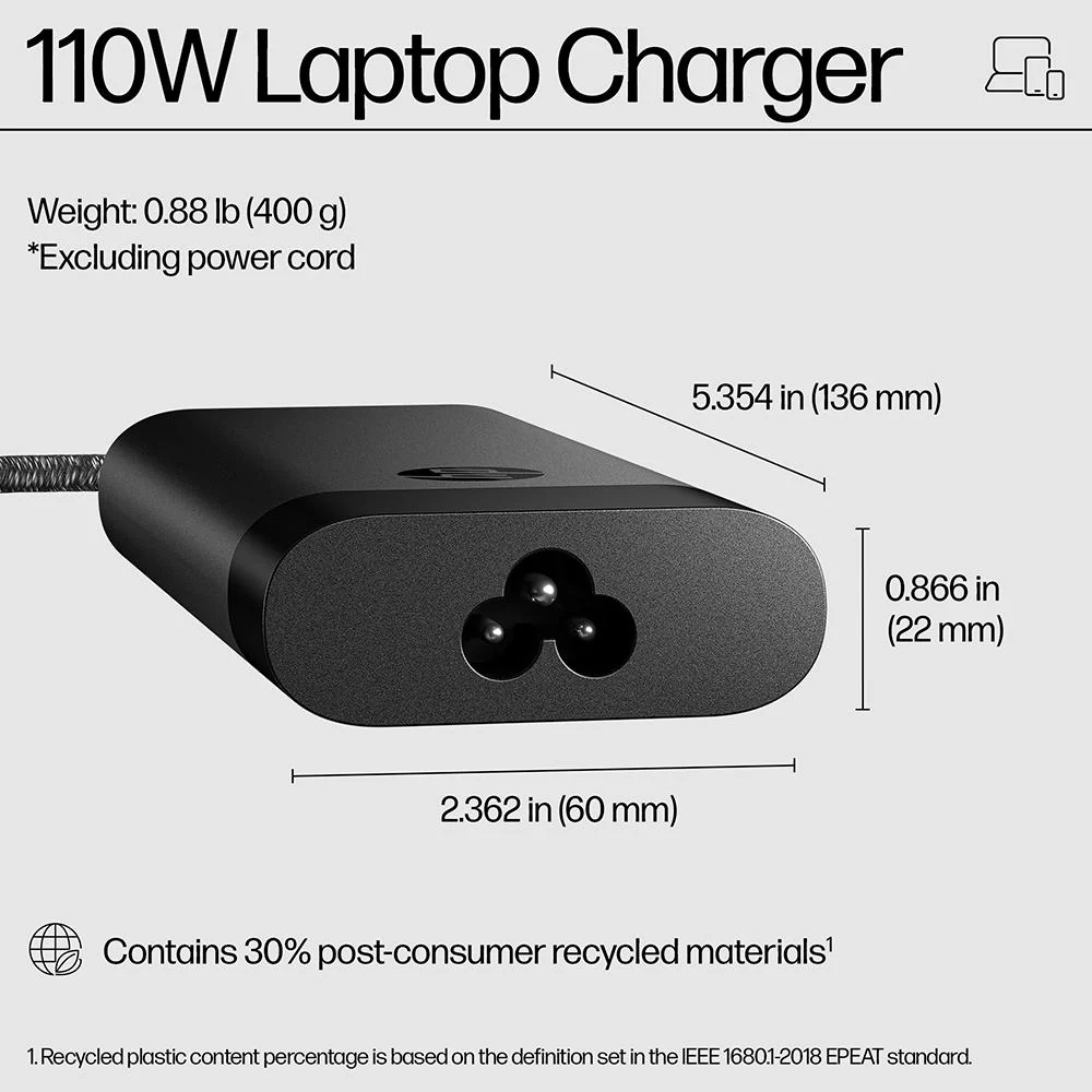 Hewlett Packard 110W USB-C Laptop Charger in Black - 8B3Y2AA#ABA - Image 3