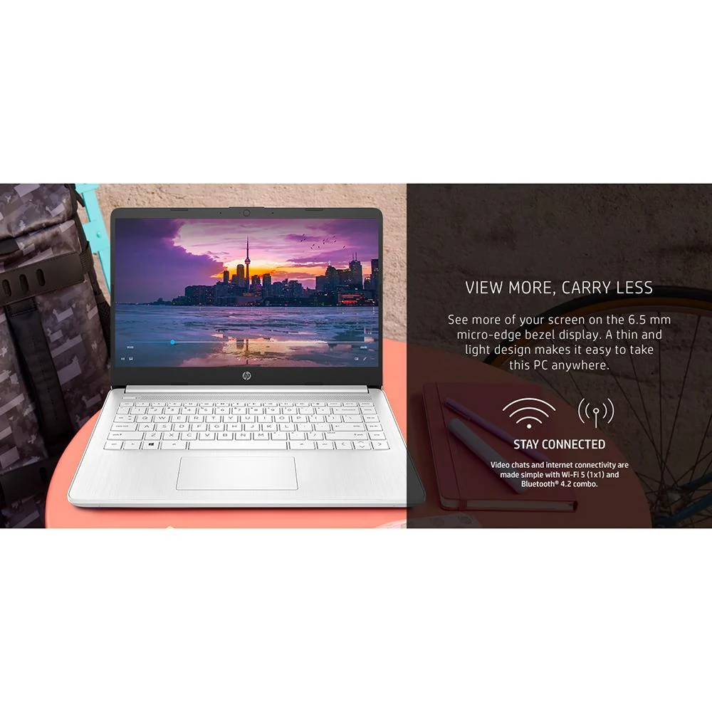 Hewlett Packard 14-dq0040nr 14" HD Intel Celeron N4020 4GB/64GB Laptop, Snowflake White - Image 10