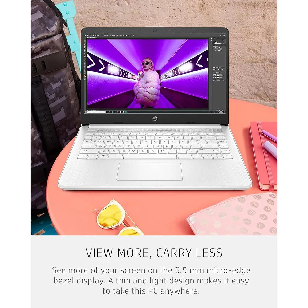 Hewlett Packard 14-dq0040nr 14" HD Intel Celeron N4020 4GB/64GB Laptop, Snowflake White - Image 8