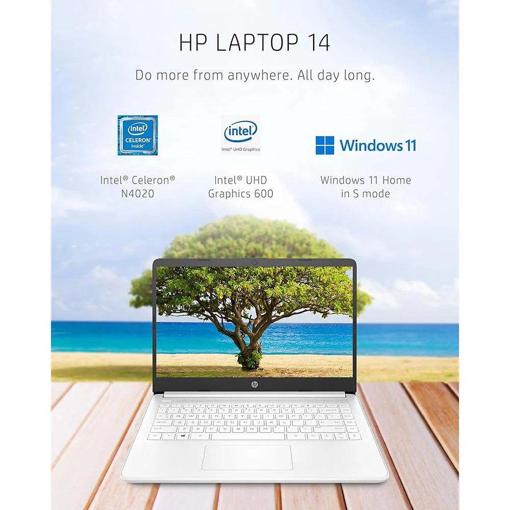 Hewlett Packard 14-dq0040nr 14" HD Intel Celeron N4020 4GB/64GB Laptop, Snowflake White - Image 9