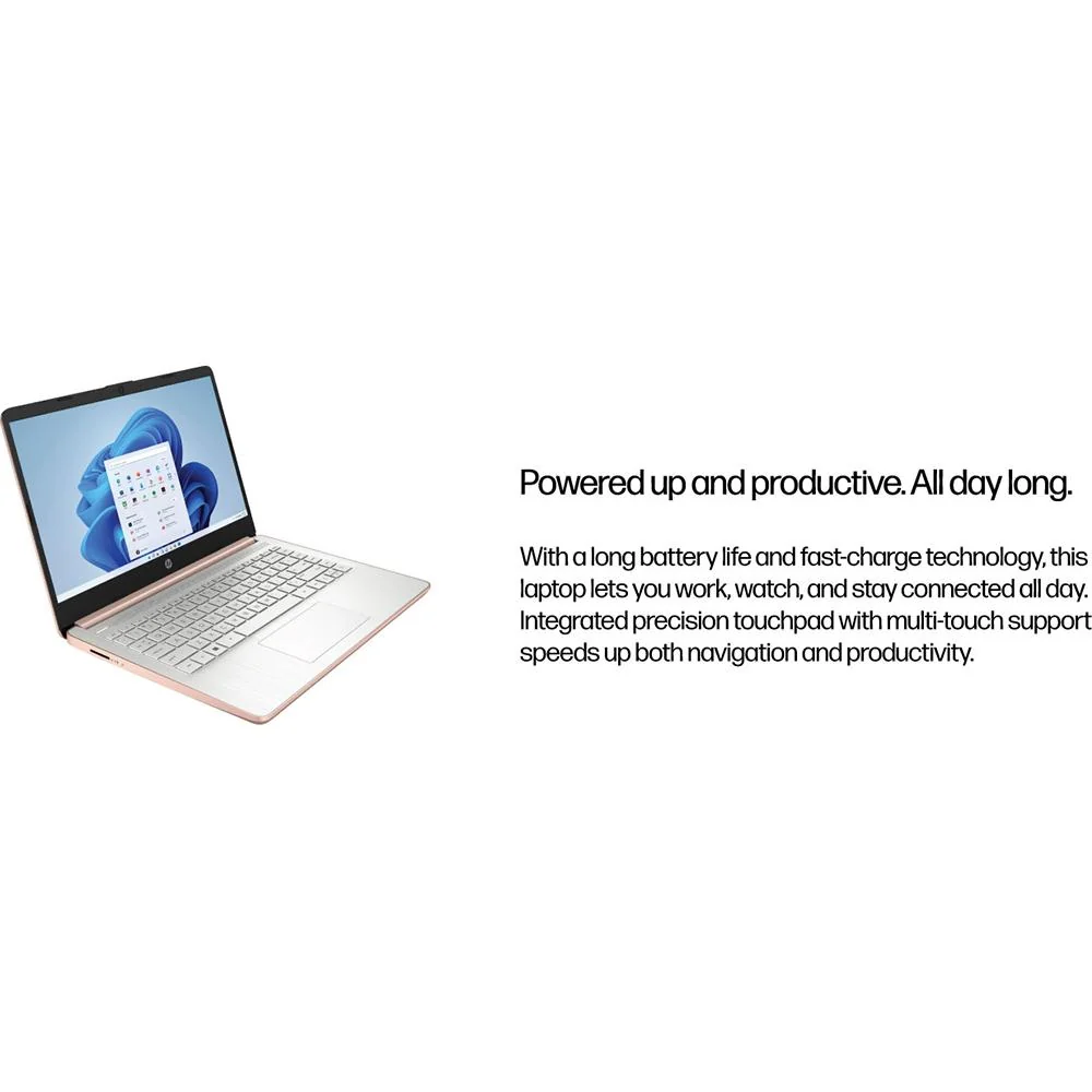 Hewlett Packard 14-dq0070nr 14 inch LCD HD 4GB/64GB Touchscreen Laptop in Rose Gold - Open Box - Image 9