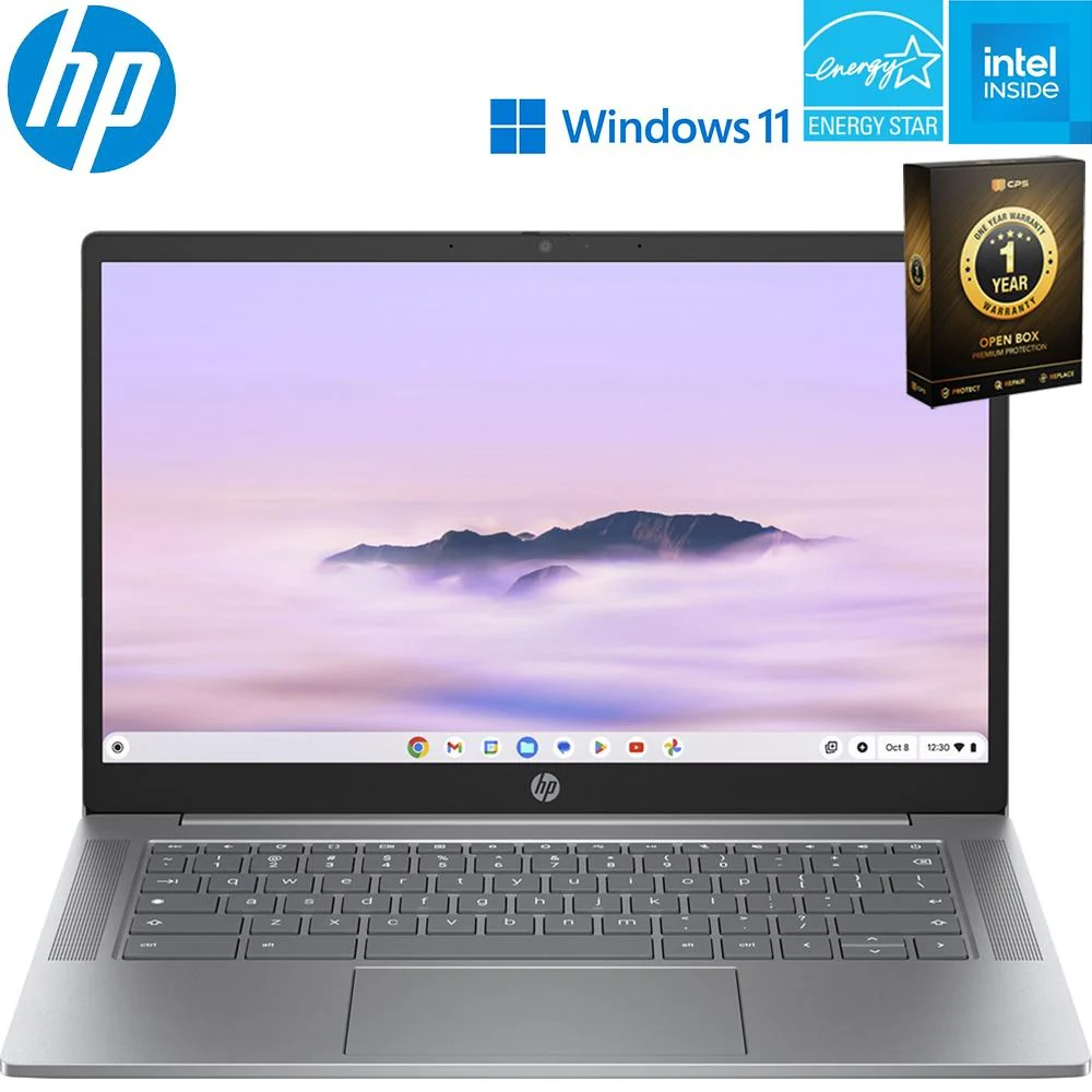 Hewlett Packard 14" Intel i3-N305 Chromebook Laptop Open Box + 1 Year Warranty