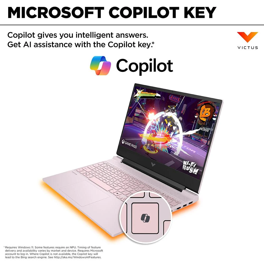 Hewlett Packard VICTUS 15-fa2445nr 15.6" Intel i5-13420H 8GB/512GB Gaming Laptop, Pink - Image 4