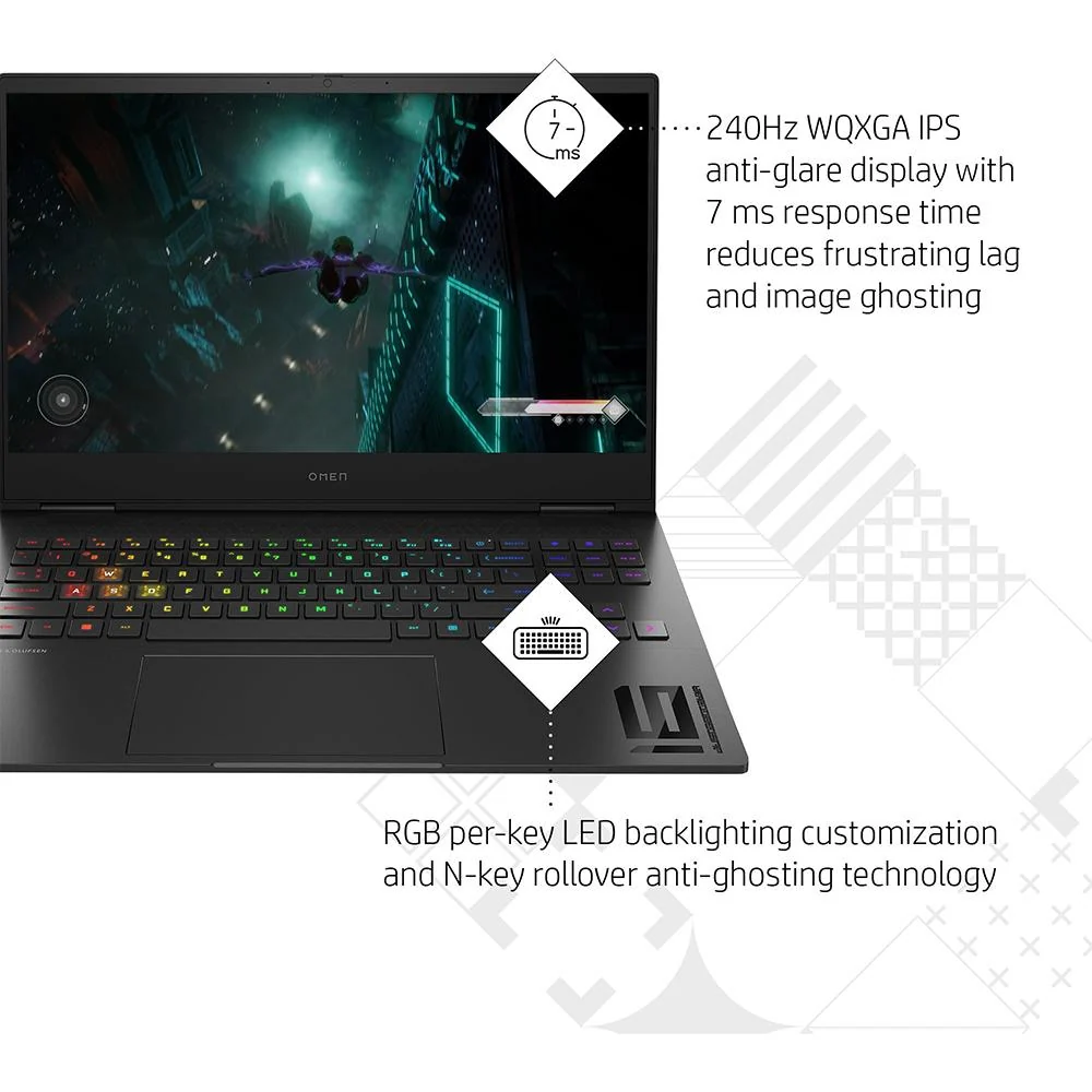 Hewlett Packard 16" WQXGA 240 Hz Display Transcend Laptop in Shadow Black - 7H9Y9UA#ABA - Image 2