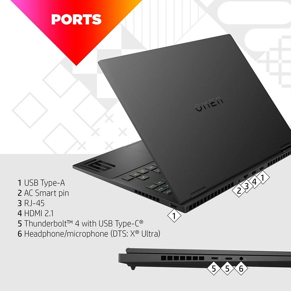 Hewlett Packard 16" WQXGA 240 Hz Display Transcend Laptop in Shadow Black - 7H9Y9UA#ABA - Image 6