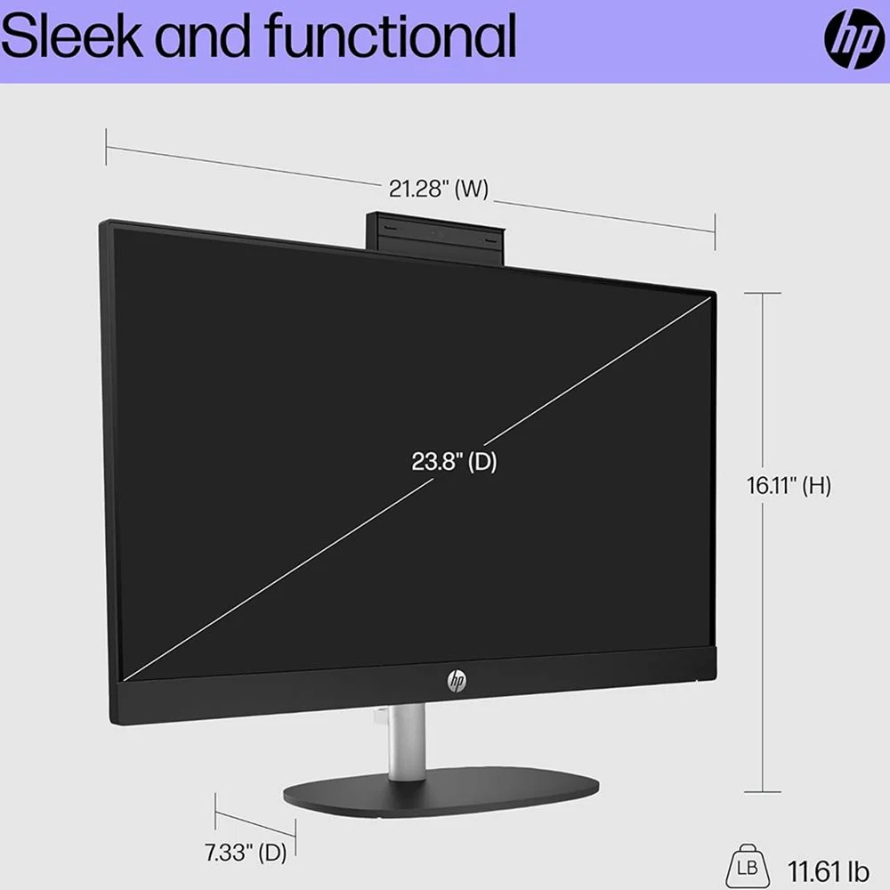 Hewlett Packard 24-cr0030 23.8-inch 8GB/256GB All-in-One Desktop PC - 7G9S5AA#ABA - Open Box - Image 10