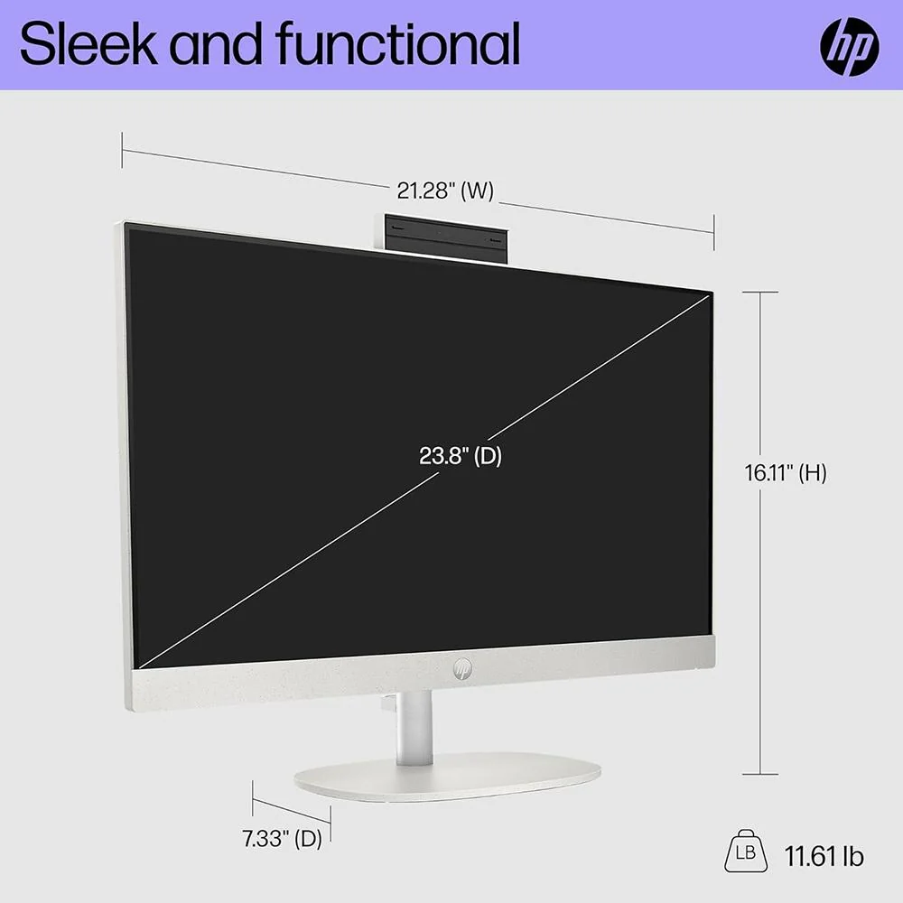 Hewlett Packard 24-cr0110 23.8" AMD Athlon Silver 7120U 8GB/256GB All-in-One Desktop PC - Image 3