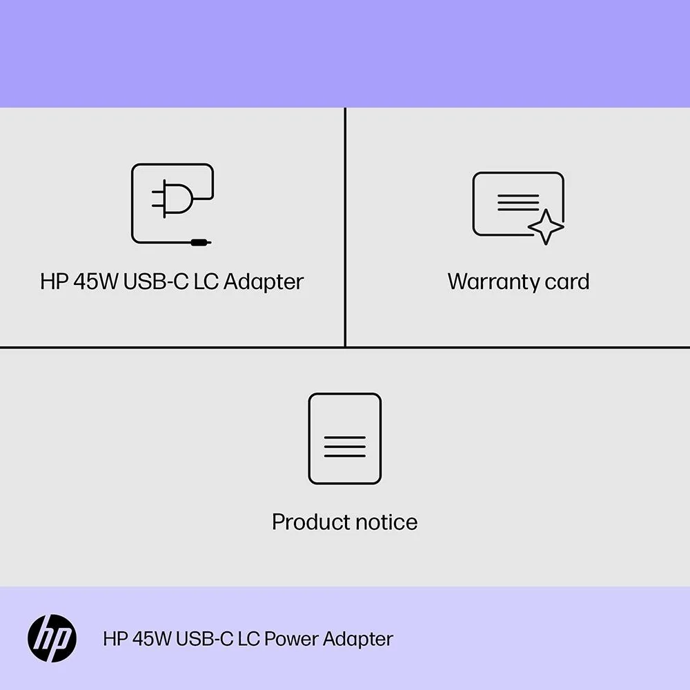 Hewlett Packard 45W USB-C LC Power Adapter - 1MZ01AA#ABA - Image 3