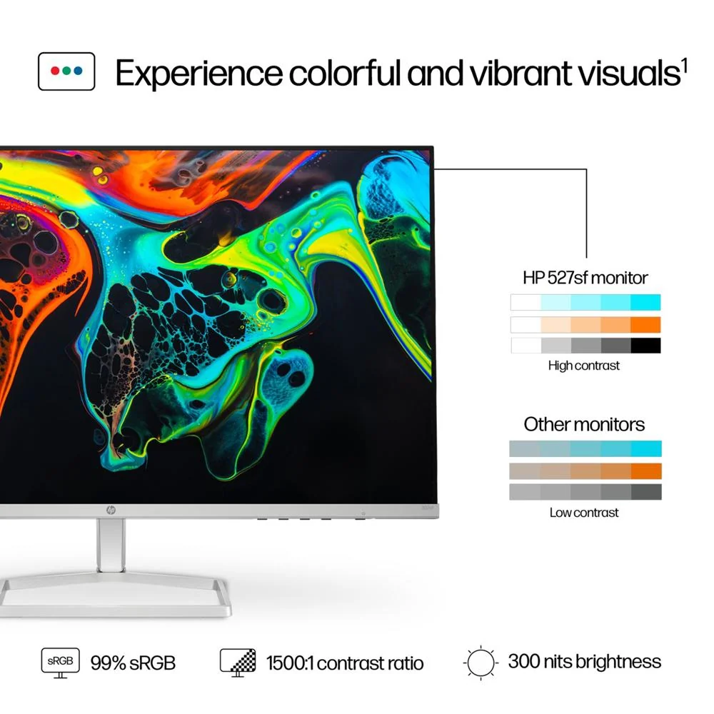 Hewlett Packard 527sf Series 5 27 FHD 100Hz 1500:1 5ms IPS Monitor; Black/Silver - Open Box - Image 6