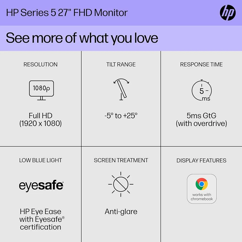 Hewlett Packard 527sw Series 5 27" FHD 100Hz 16:9 IPS Monitor + Mouse Pad Bundle - Image 13