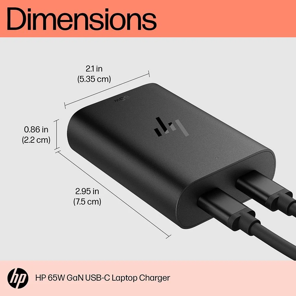 Hewlett Packard 65W GaN USB-C Laptop Charger - 600Q8AA#ABA - Image 9