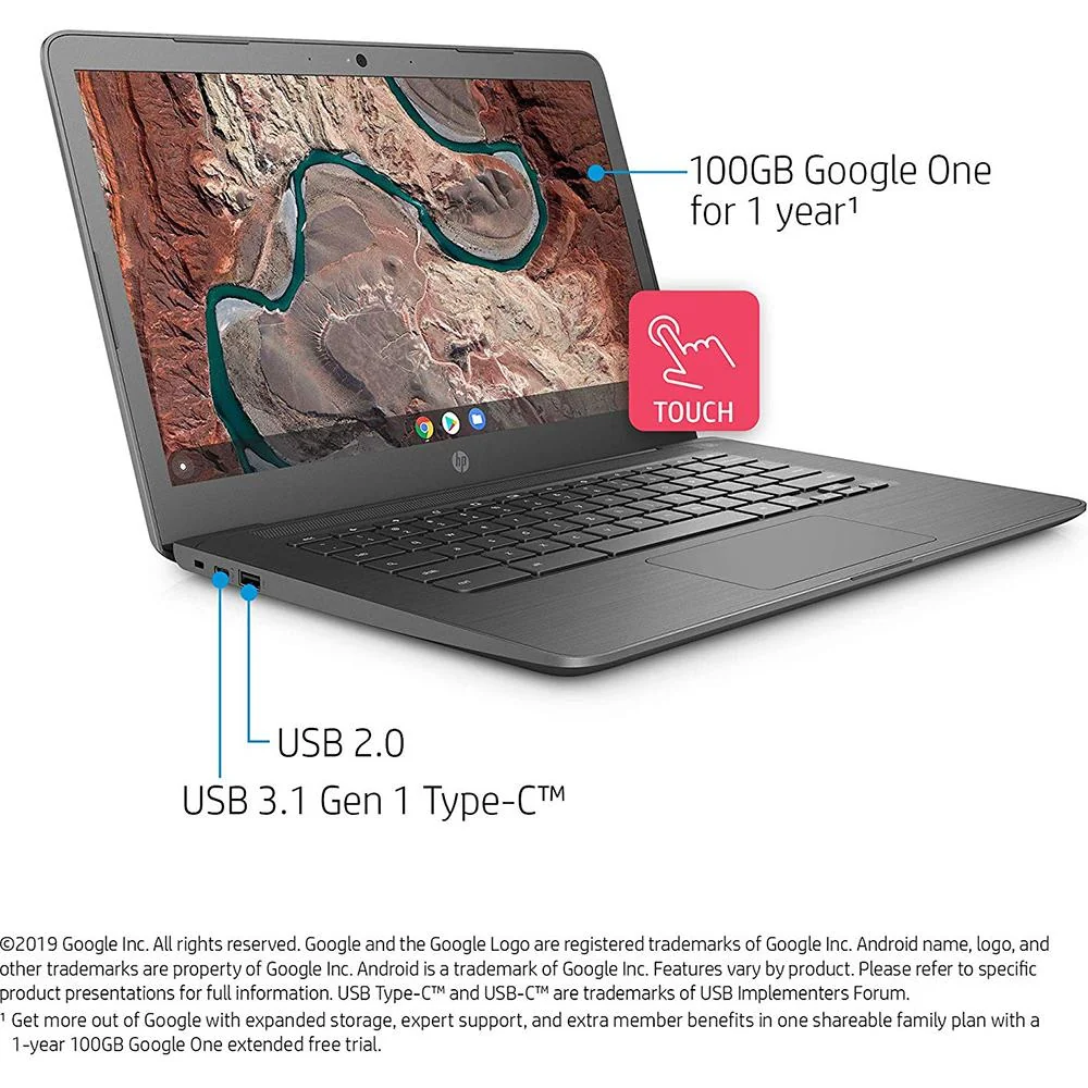 Hewlett Packard Chromebook 14-db0000 14-db0060nr 14" Touchscreen LCD Notebook (OPEN BOX) - Image 4