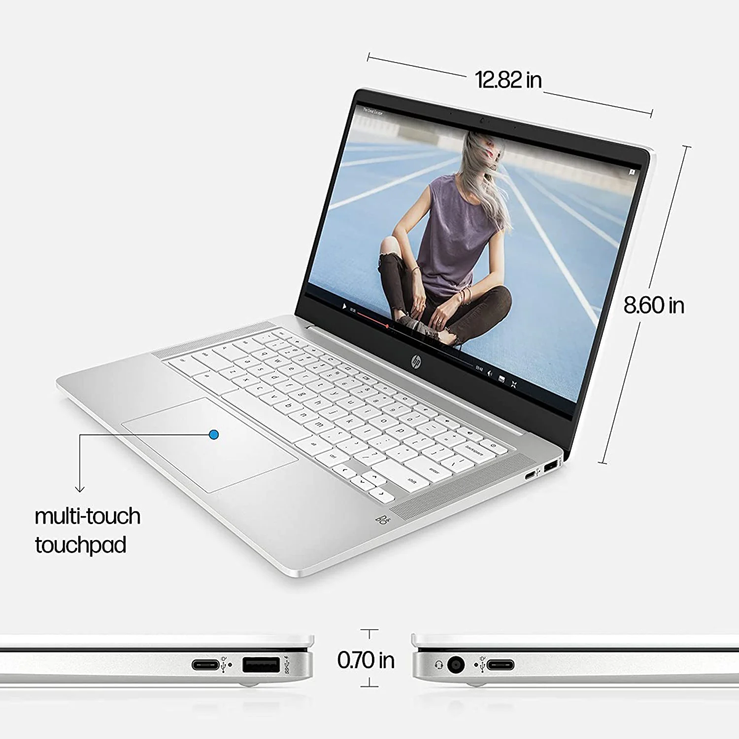 Hewlett Packard Chromebook 14" Touchscreen Laptop, 4/64GB SSD, Ceramic White + Protection Pack - Image 5