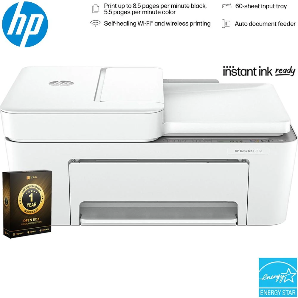 Hewlett Packard DeskJet 4255e Wireless Color Printer Open Box + 1 Year Warranty