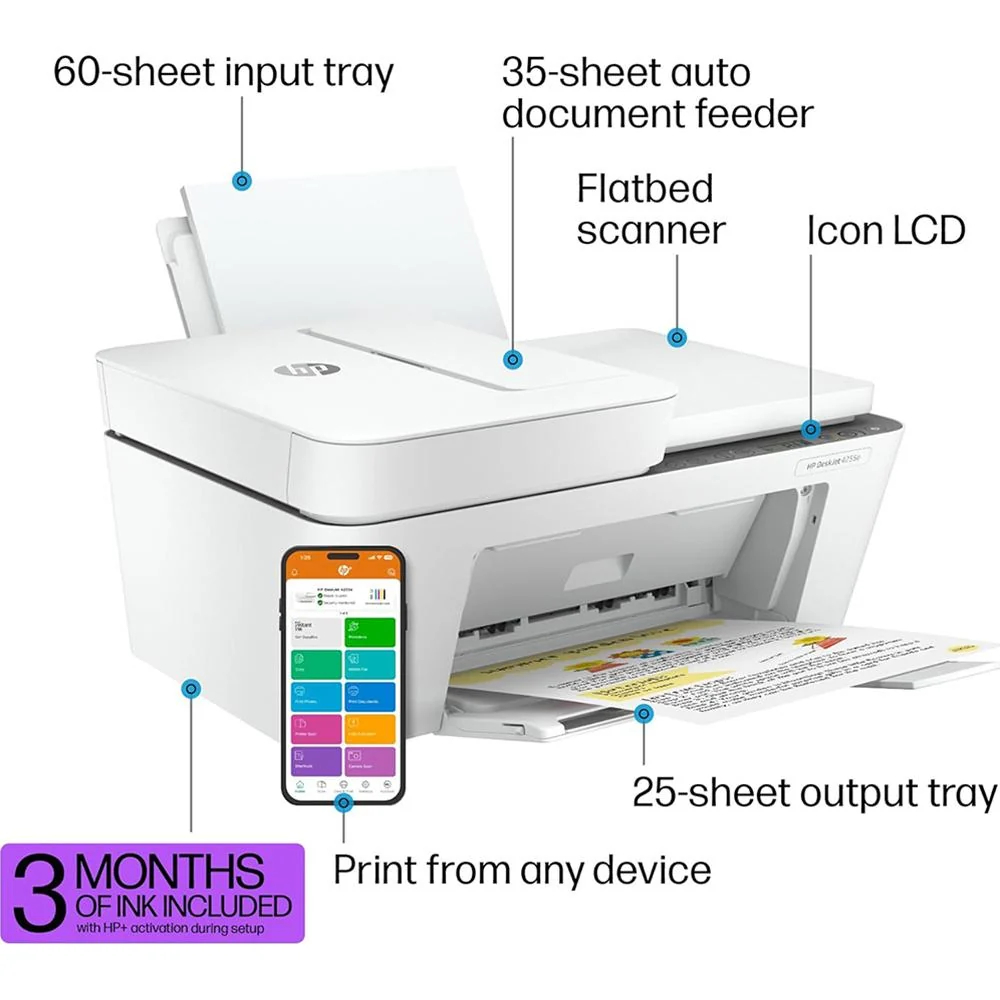 Hewlett Packard DeskJet 4255e Wireless Color Printer Open Box + 1 Year Warranty - Image 10