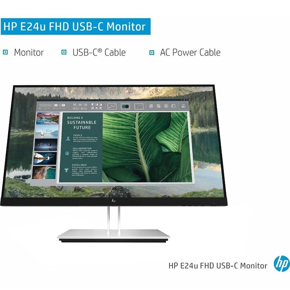 Hewlett Packard E24u G4 24" Full HD 16:9 5ms IPS LCD Monitor, Black and Silver - Image 7