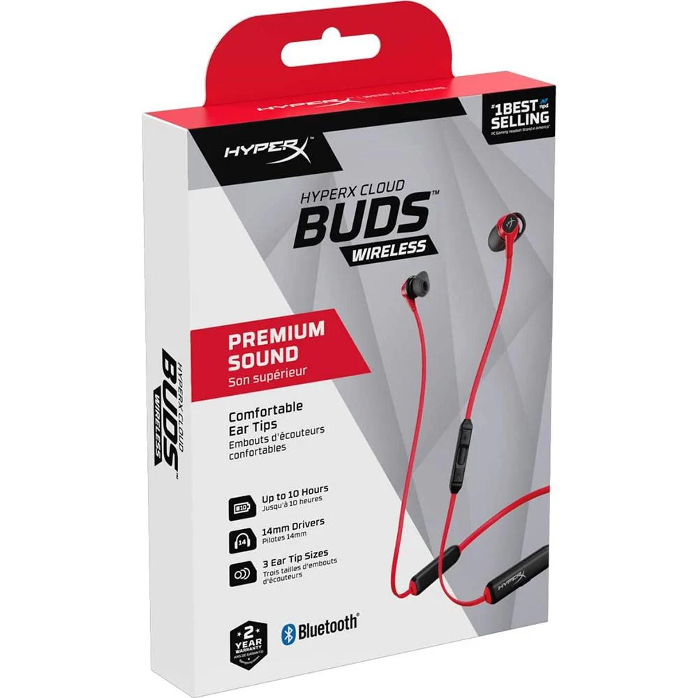 Hewlett Packard HyperX Cloud Buds Bluetooth Wireless Headphones, Red-Black (4P5H7AA) - Image 10