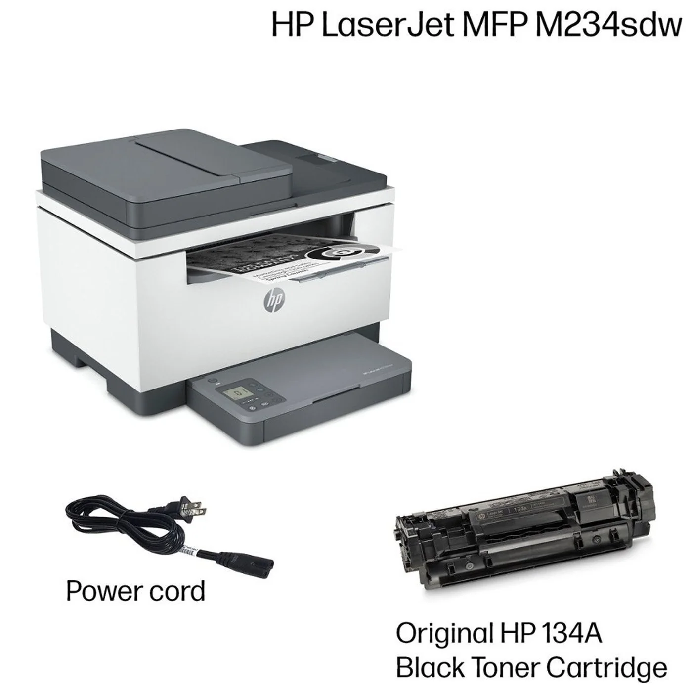 Hewlett Packard LaserJet M234sdw Wireless Black-and-White Laser Printer, White & Slate - Image 4