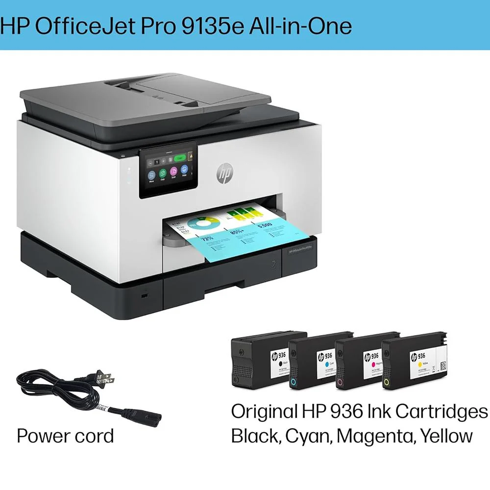 Hewlett Packard OfficeJet Pro 9135e Wireless Color Inkjet All-in-One Printer (404M0A) - Image 9