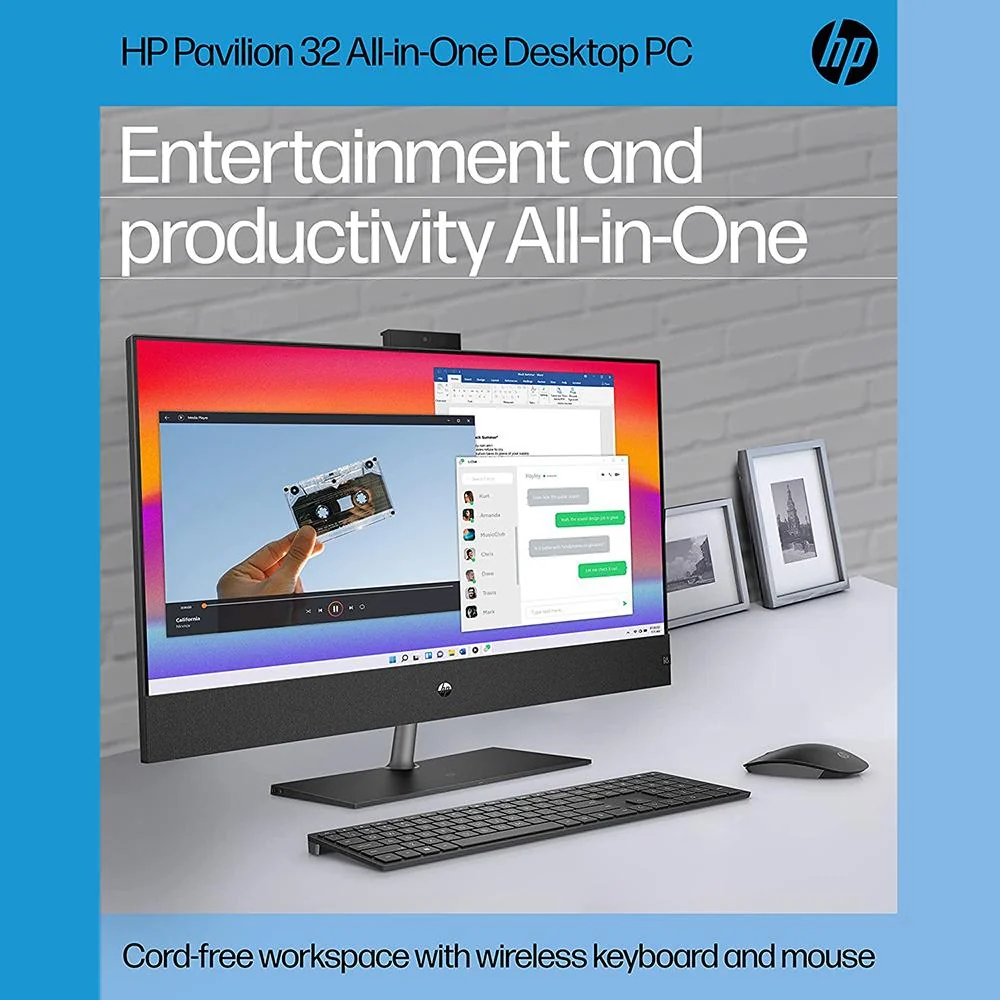 Hewlett Packard Pavilion 32-b0050 All-in-One 32" Desktop, i7-12700T, 16GB/1TB SSD - Open Box - Image 11