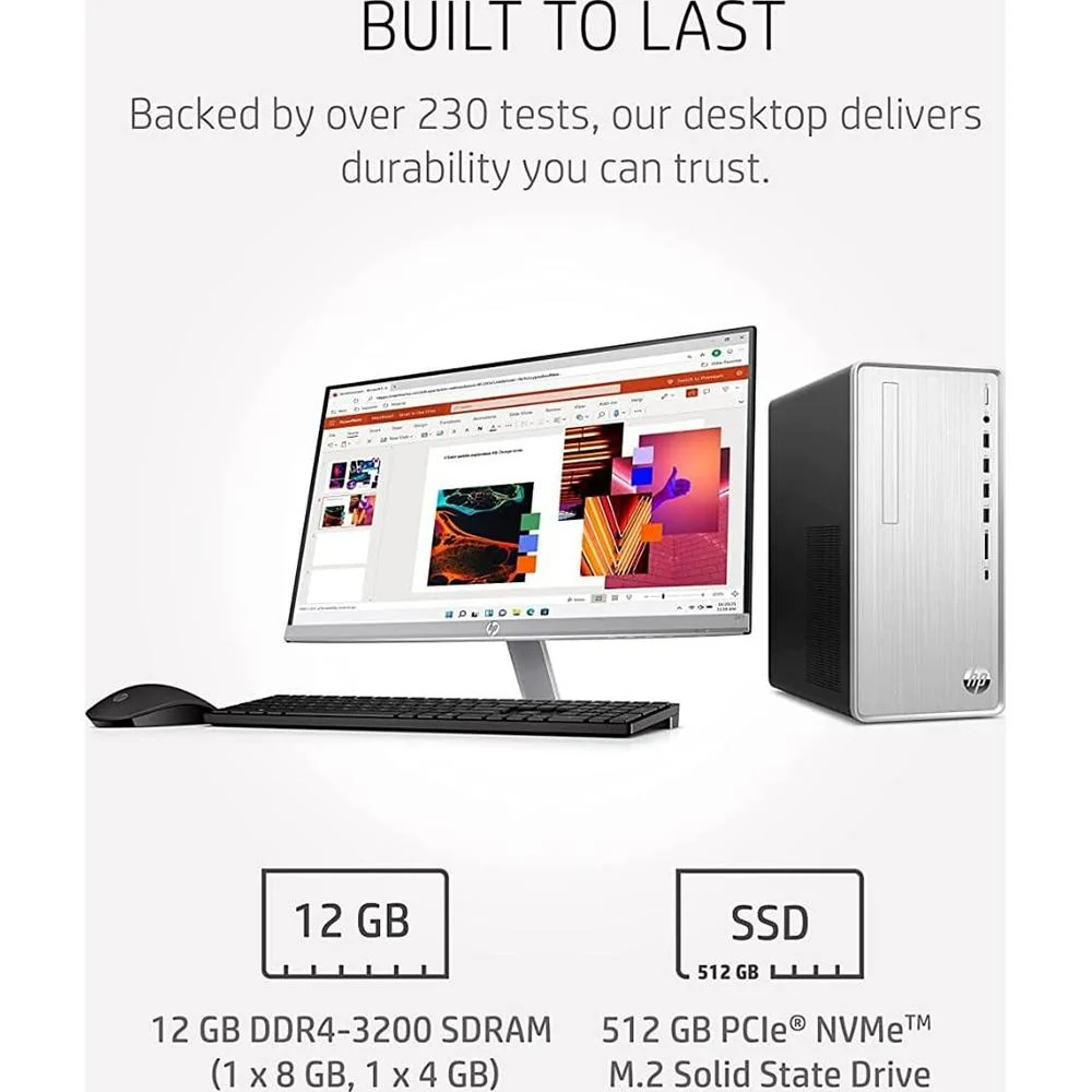Hewlett Packard Pavilion TP01-2040 AMD Ryzen 5 5600G 12GB/512GB Desktop PC Tower - Image 9