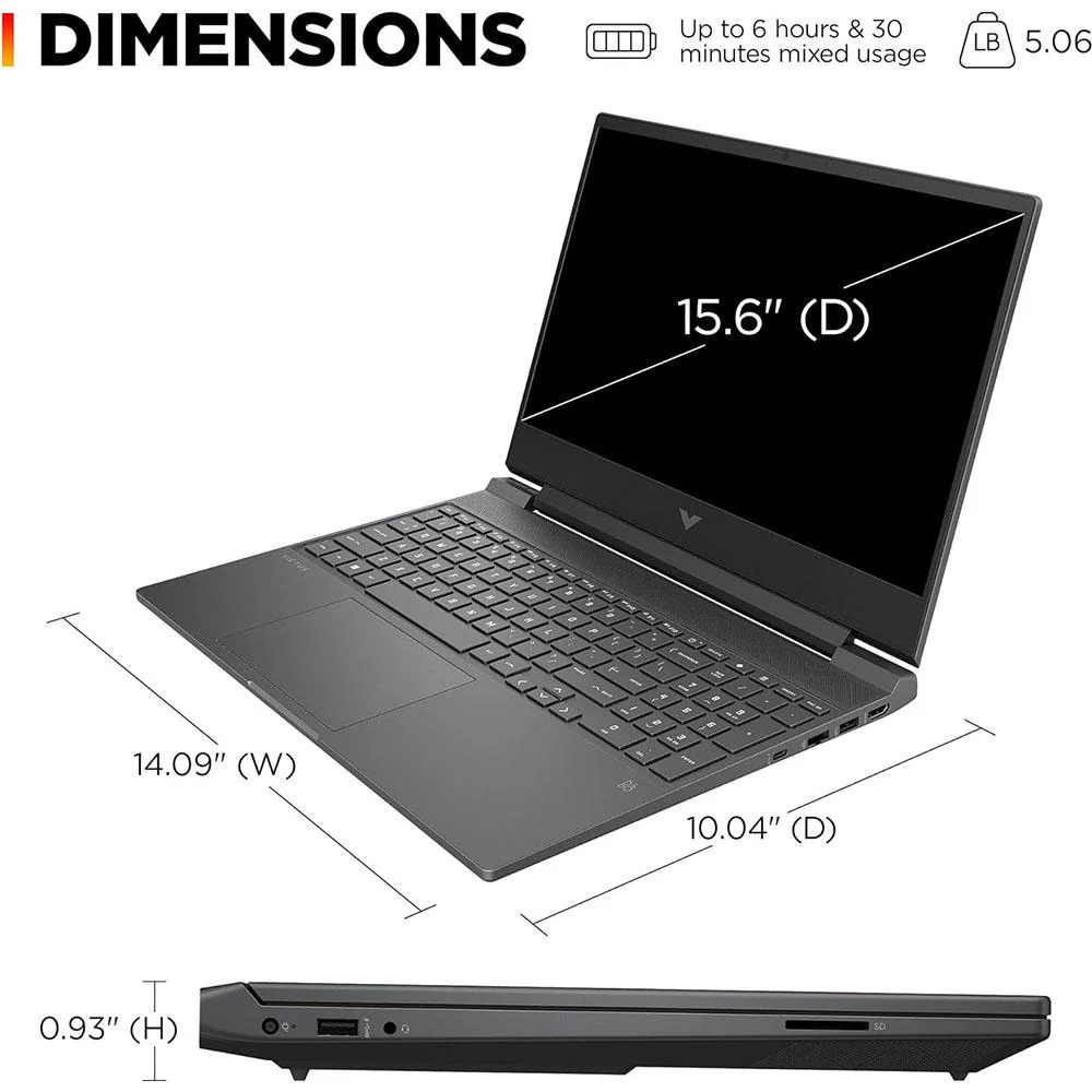 Hewlett Packard Victus 15-fa1300nr 15.6" Intel i5-12450H 8GB/512GB CoPilot Gaming Laptop - Image 4