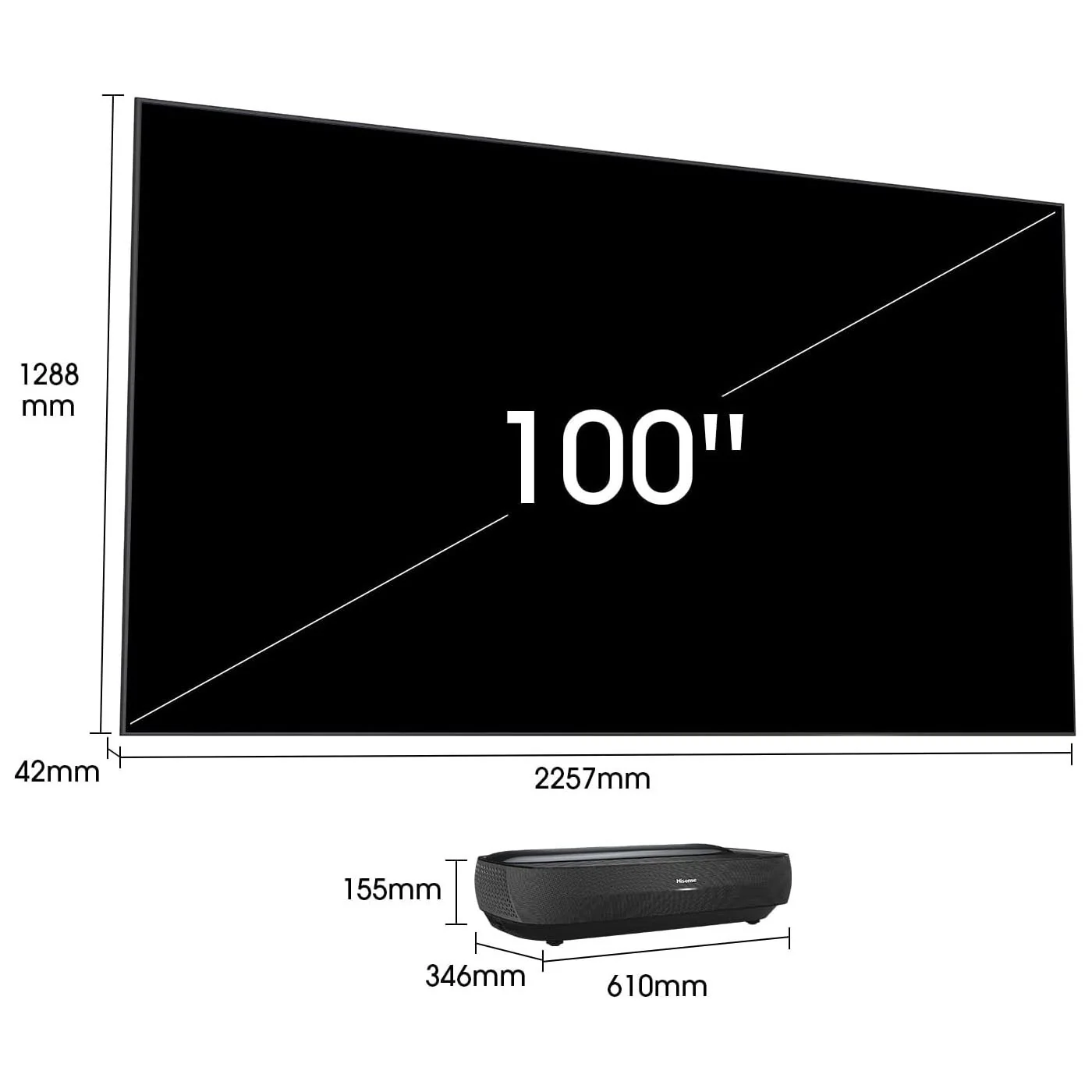 Hisense 4K UHD TV TriChroma Laser UST Ultra Short Throw Projector w/ 100" ALR Screen - Image 8