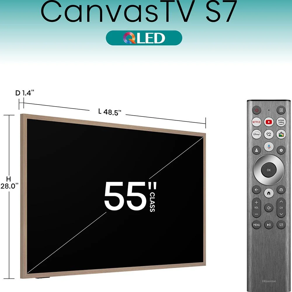 Hisense 55 In QLED S7/S75N CanvasTV Anti-Glare Panel Google Smart TV (2024) Refurbished - Image 12