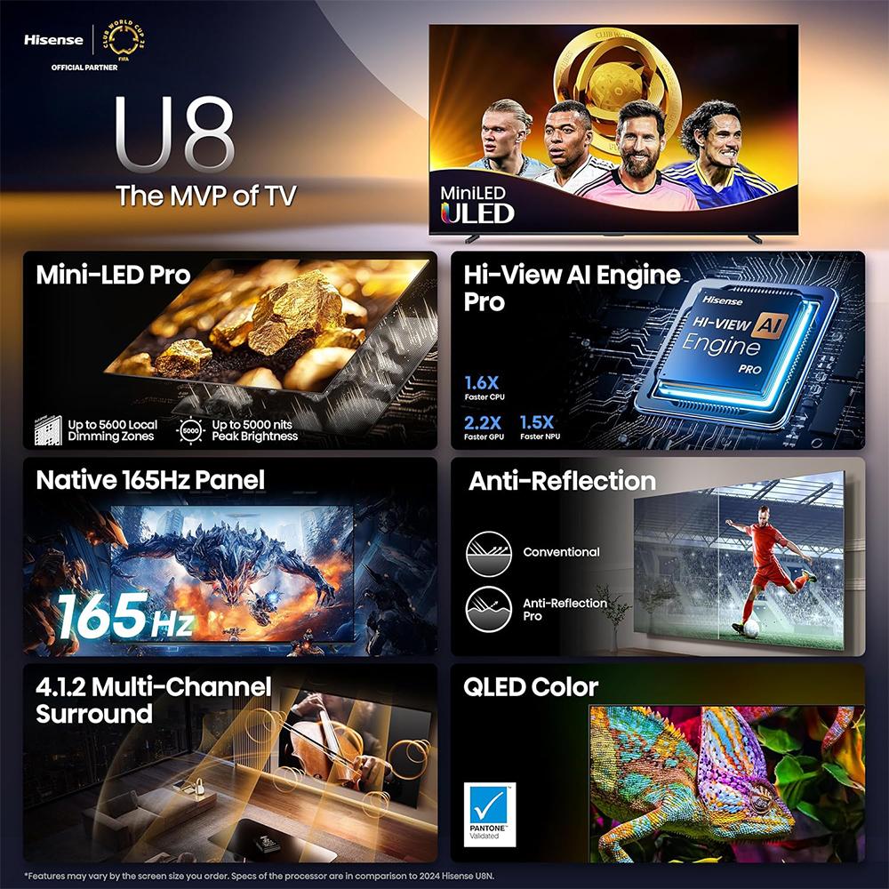 Hisense 65" U8 Series Mini-LED ULED TV, QLED, Full Array w/ Extended Protection Plan - Image 17