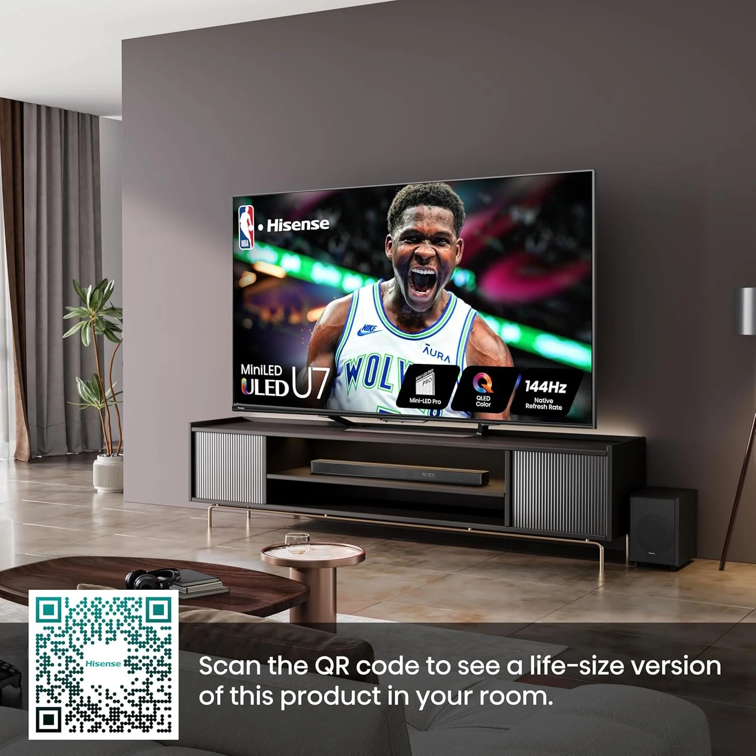 Hisense 85 Inch U7 Series Mini-LED ULED QLED Google Smart TV (2024) Refurbished - Image 4