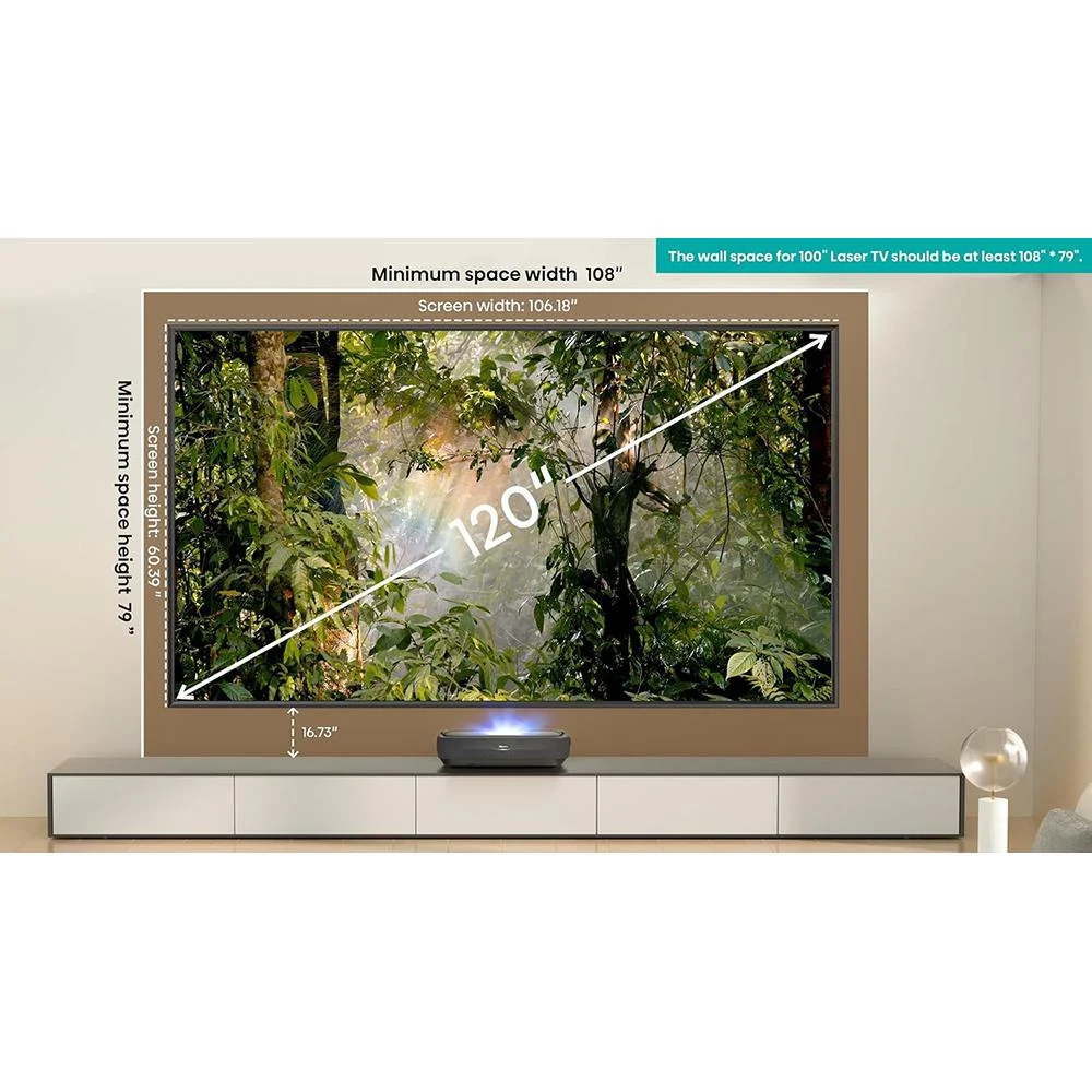 Hisense L9H 3000-Lumen 4K Laser DLP Smart Home Projector w/ 120in ALR Screen - Open Box - Image 9
