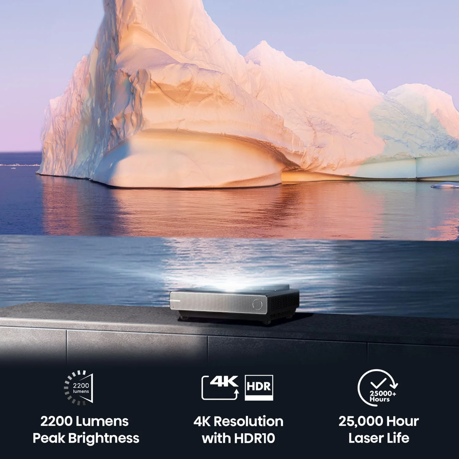 Hisense PX1-PRO 90-130" Ultra Short Throw 4K HDR LASER Projector + Headphone Bundle - Image 8