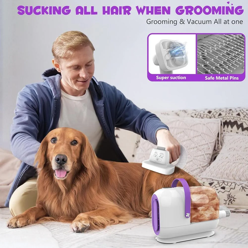 Homeika Dog Grooming Kit Vacuum, 3L Pet Grooming Vacuum Pet Hair Suction & Tools - Image 2