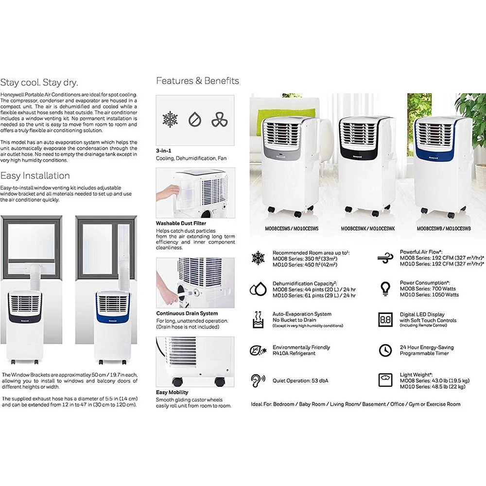 Honeywell 10000 BTU Portable A/C - Front Grille Body Design - Image 3