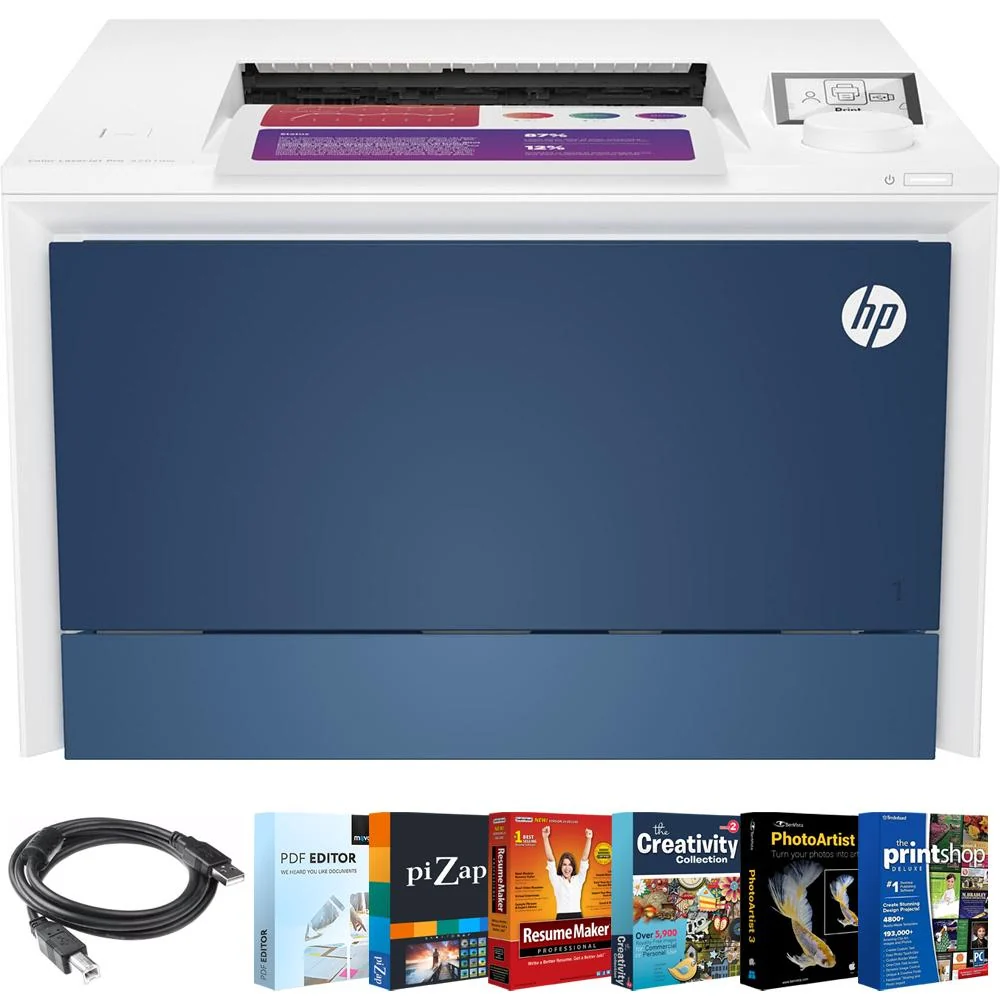 HP Color LaserJet Pro 4201dw Wireless Printer w/ Printer Essentials Software Bundle - Image 2