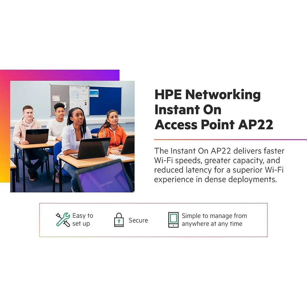 HPE ARUBA Instant On AP22 (US) 2x2 Wi-Fi 6 Indoor Access Point (R4W01A) - Image 8