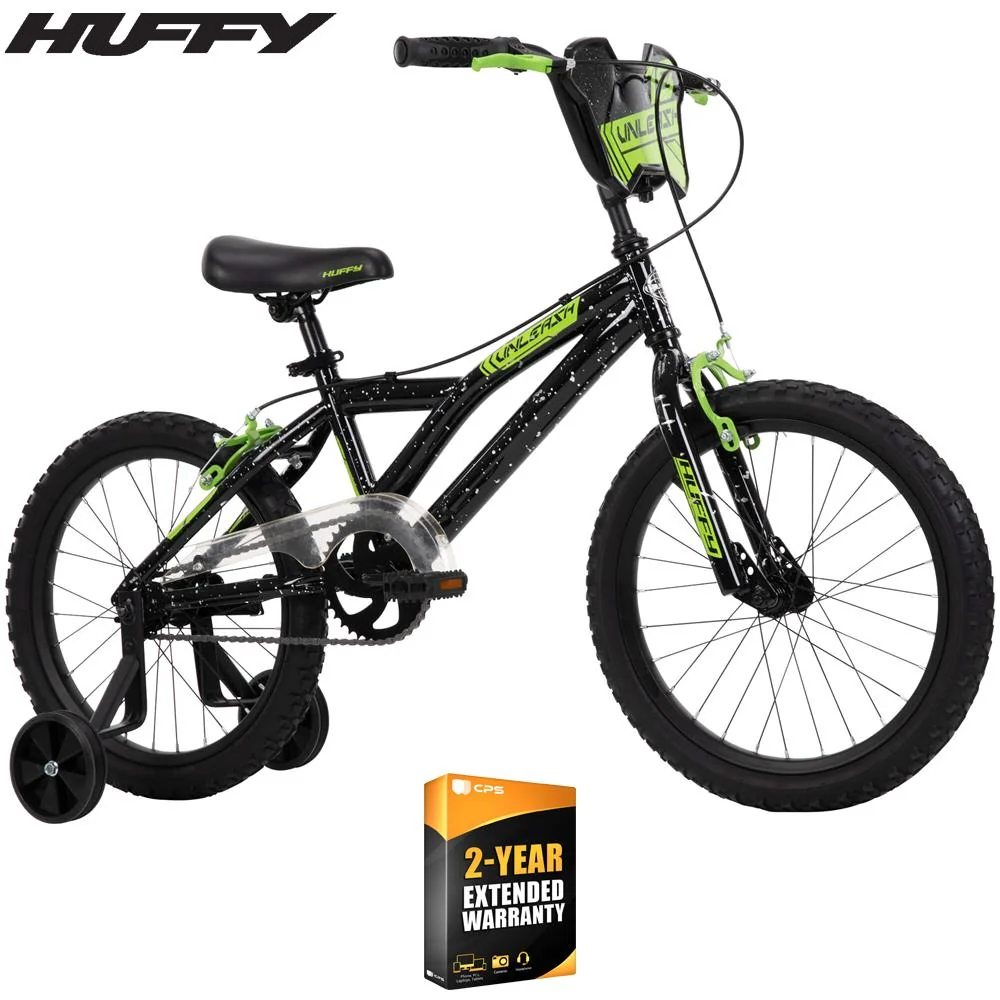 Huffy 21900 16" Mod X Kids' Bike, Black/Green w/ 2 Year Extended Warranty