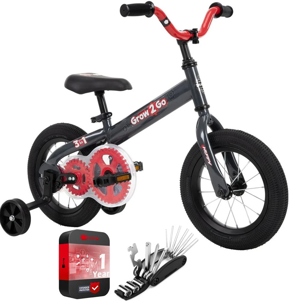 Huffy Grow 2 Go Kids Bike, Balance to Pedal + Tool Kit + 1 Year Protection Pack