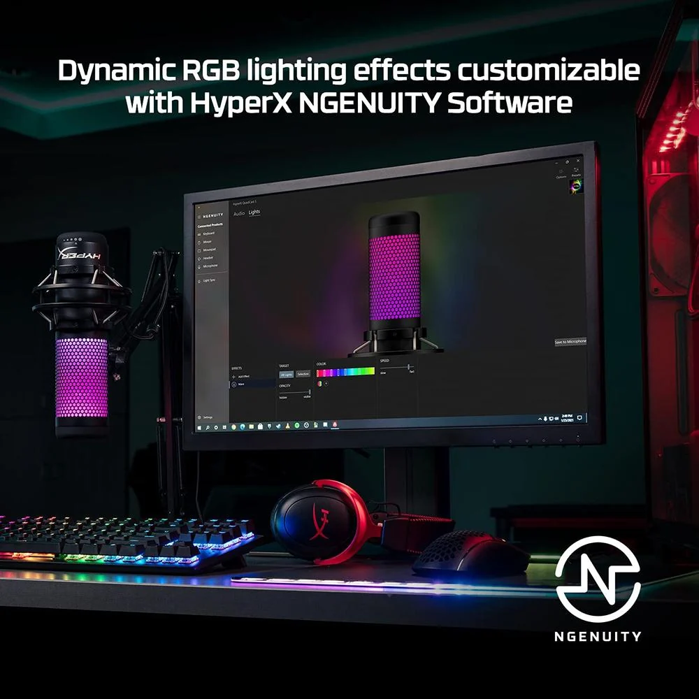 HyperX QuadCast S Standalone USB Condenser Microphone; Black/Grey - 4P5P7AA - Open Box - Image 4