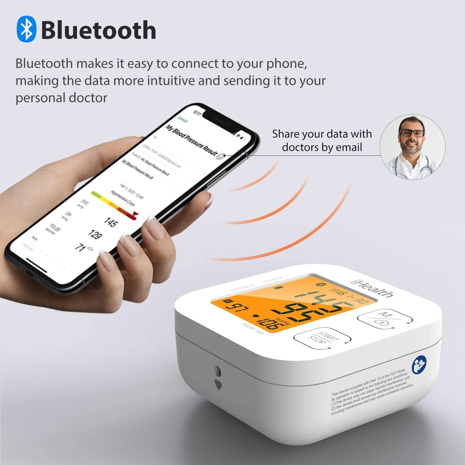 iHealth Track Blood Pressure Monitor - Bluetooth, Smart, Wide Range Cuff, iOS/Android - Image 7